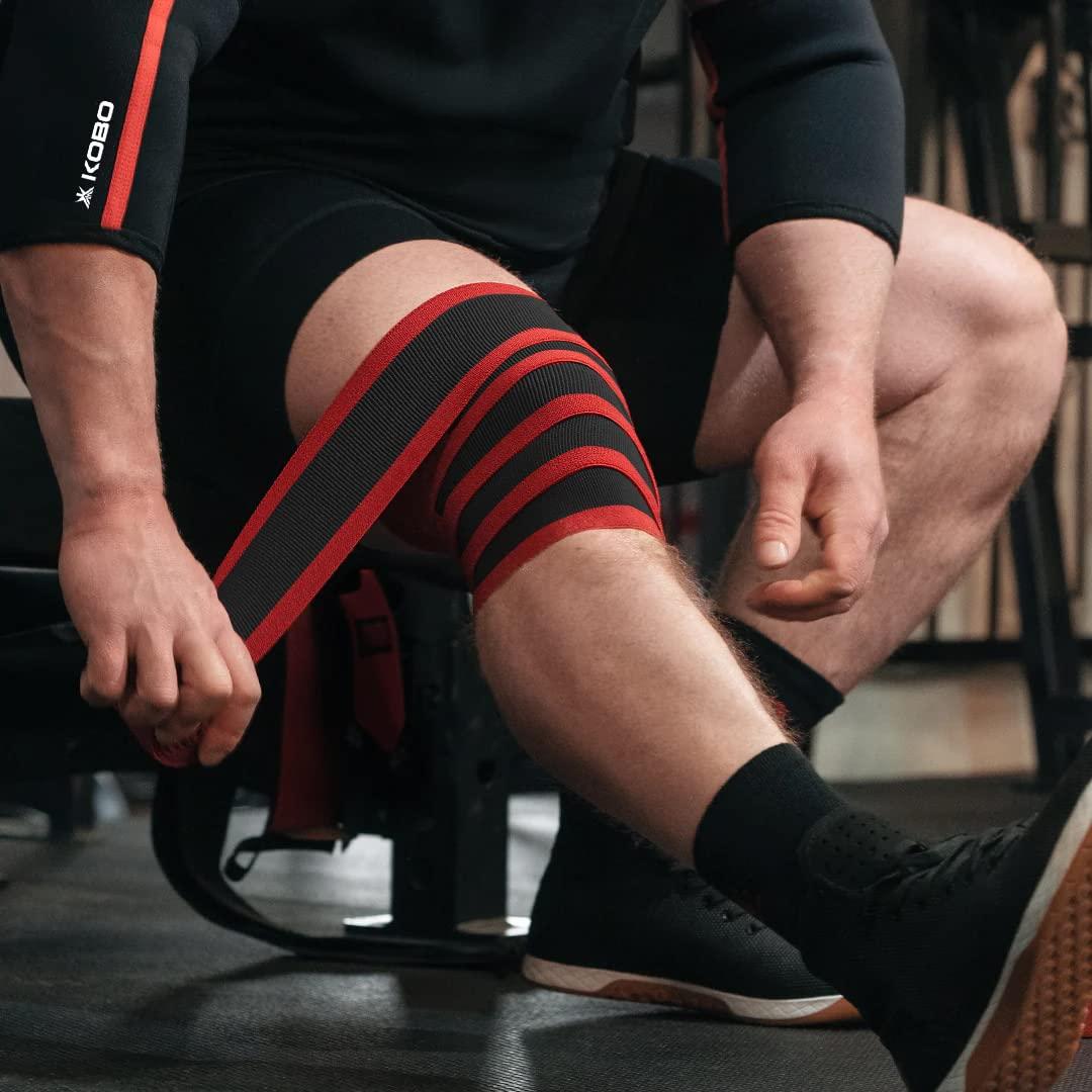 Kobo Kobo Competetion Power Lifting Knee Wraps with Wrist Support