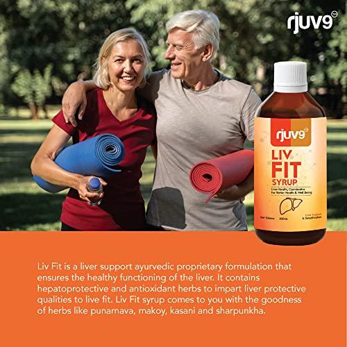 RJUV9 Rjuv9 Liv Fit Syrup - 200ml, Detox & Repair Fatty Liver Formula, Viral Liver Infection, Maintain the Functionality, Cleanse Supplement, Premium Liver Health for Men & Woman, Herbal Extract.