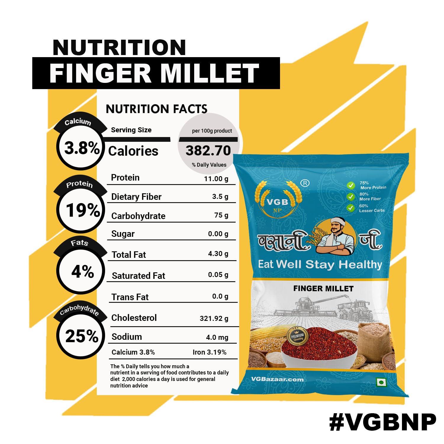 VGBNP VGBNP 100% Natural & Original Finger Millet,Kezhvaragu (Ragi Whole grain/ragulu) Pure Nachani,Ragi Seeds (Mandua | Nagli | Mandia) Healty Grains Fibre Rich Ragi- 1kg