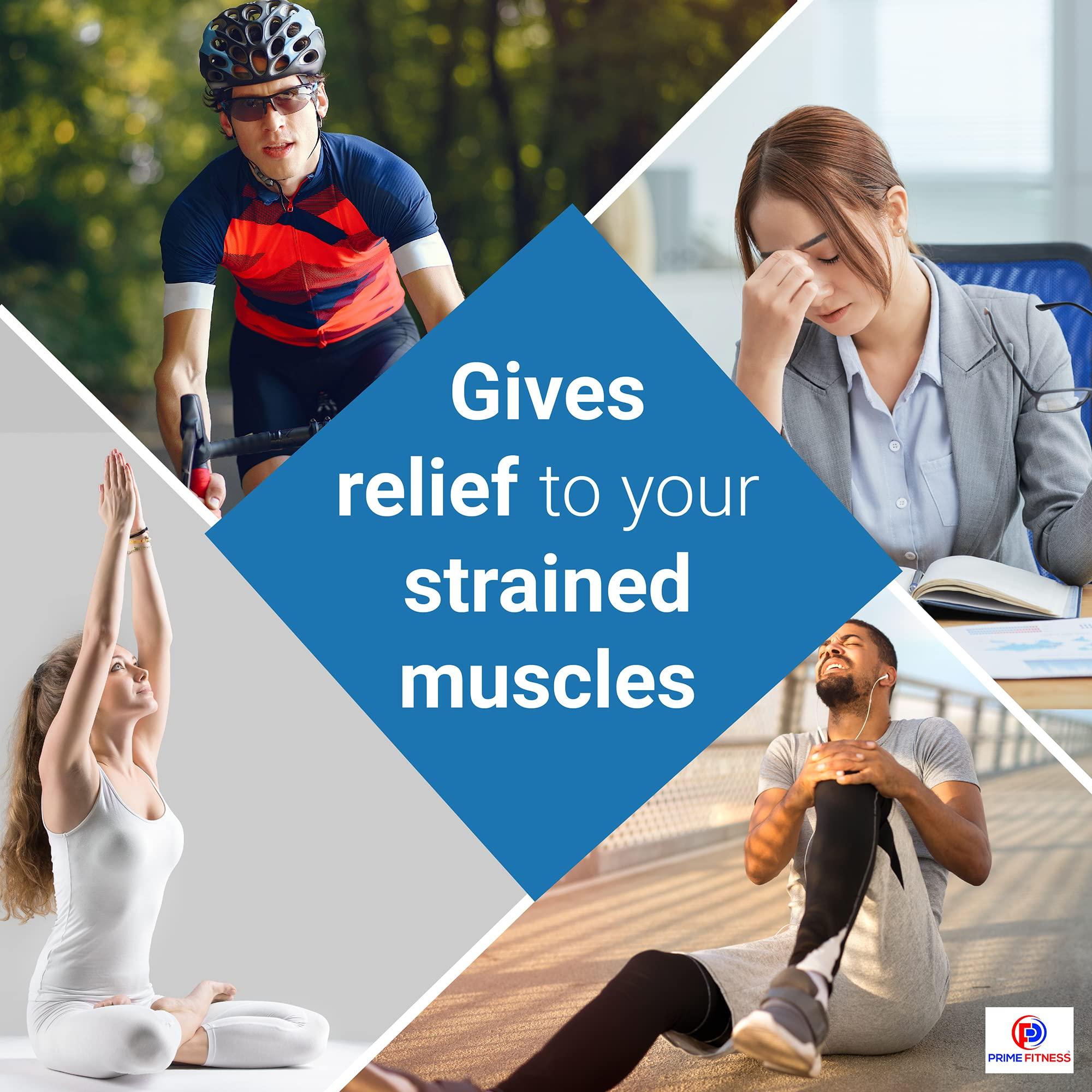 PRIME Fitness PRIME Fitness Cold Massage Roller Ball | Cold Therapy | Ice Roller Ball with Handle | cryo Stick | Relieve Muscle Pain (Black)