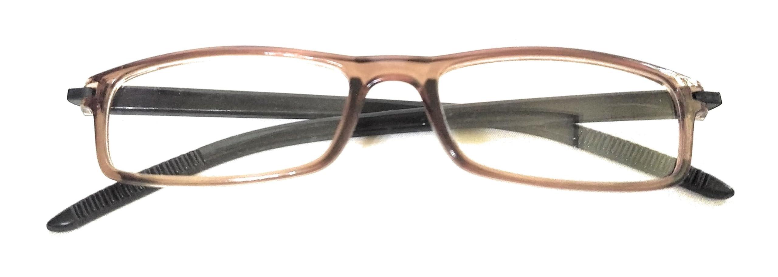 I-CARE OPTICALS I-CARE OPTICALS Power Reading Glasses Premium Unisex Near Vision Light Weight With Spring Small Size Available in 7 Colours +1.00 to +3.00 (+2.50, Brown)