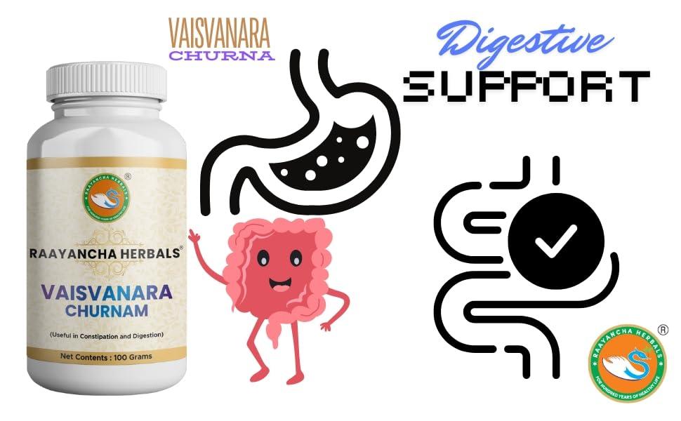 RAAYANCHA HERBALS Vaisvanara Churna | Vaiswanara Churna | 100% Herbal Ingredients | Pure and Natural | Ancient Formula | Digestive Support | Relief from Gas | 100 grams