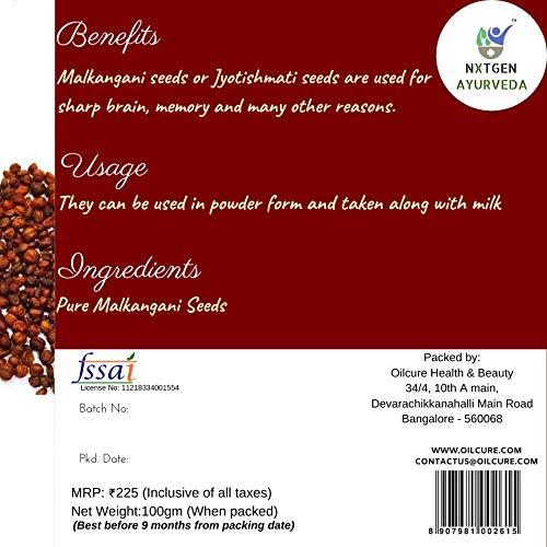 NXTGEN AYURVEDA Nxtgen Ayurveda Malkangni Seeds | 100g | Jyotishmati | Celastrus Paniculatus | Malkangani