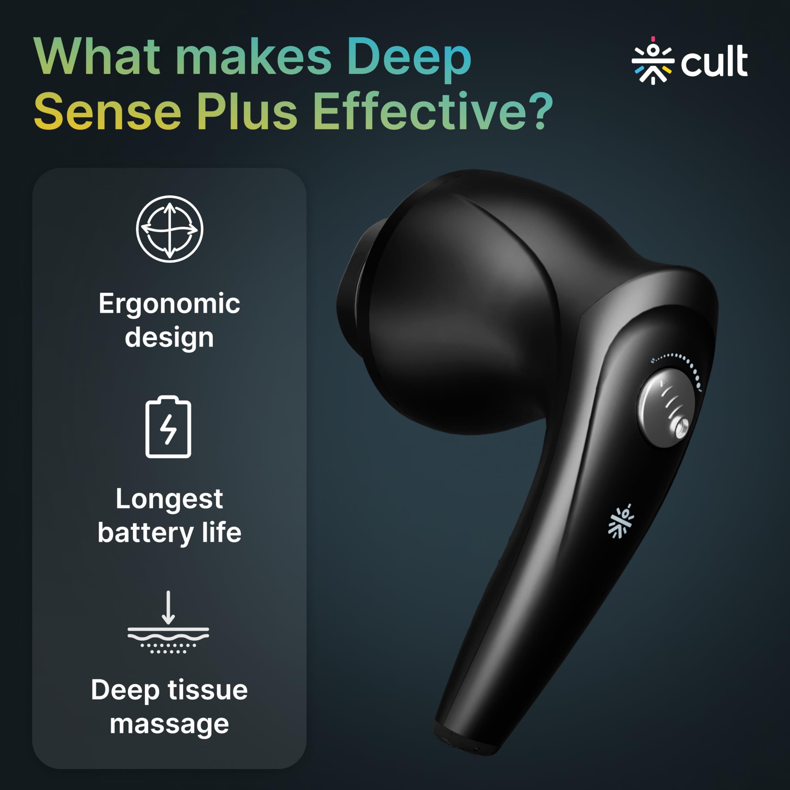 CULT CULT Deepsense Plus, Cordless Electric Hammer Full Body Massager, 4 Interchangeable Heads, Protective Mesh Cover, Adjustable Speed Settings, Deep Tissue Massage, Relieve Back, Leg, Arm & Foot Pain