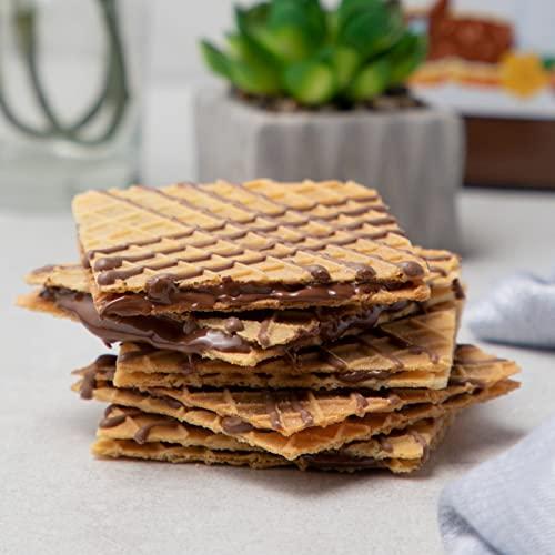 NOVANOVA Nova Nova Nutella Chocolate Waffle Cookies -Box of 5 Nutella Chocolate Waffle Cookies | Vegetarian, 100% Eggless | With No Added Preservatives | Freshly Baked For Your Order