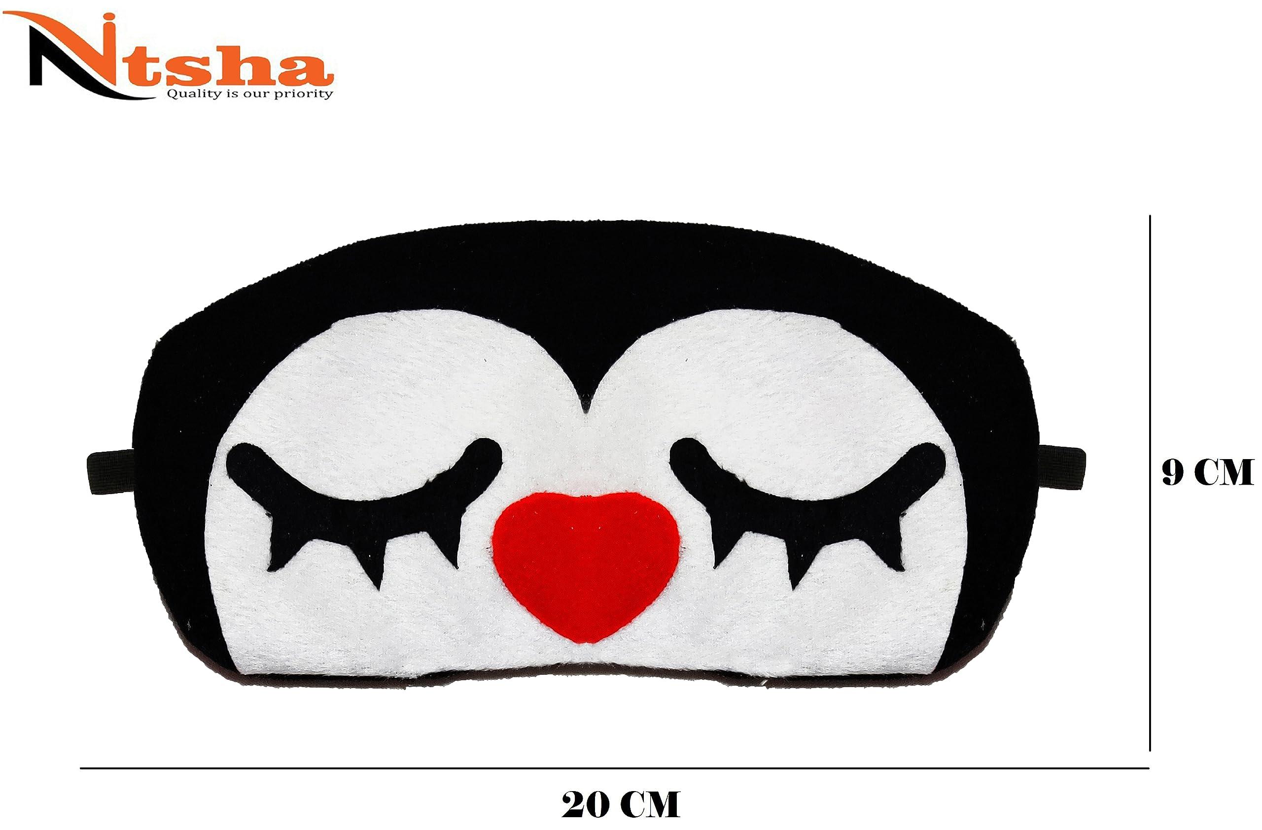 Nitsha Nitsha Velvet Blind Sleeping Cartoon Character Eye mask shade for Men Women Girls Boys Kids - Black and White Model No.5