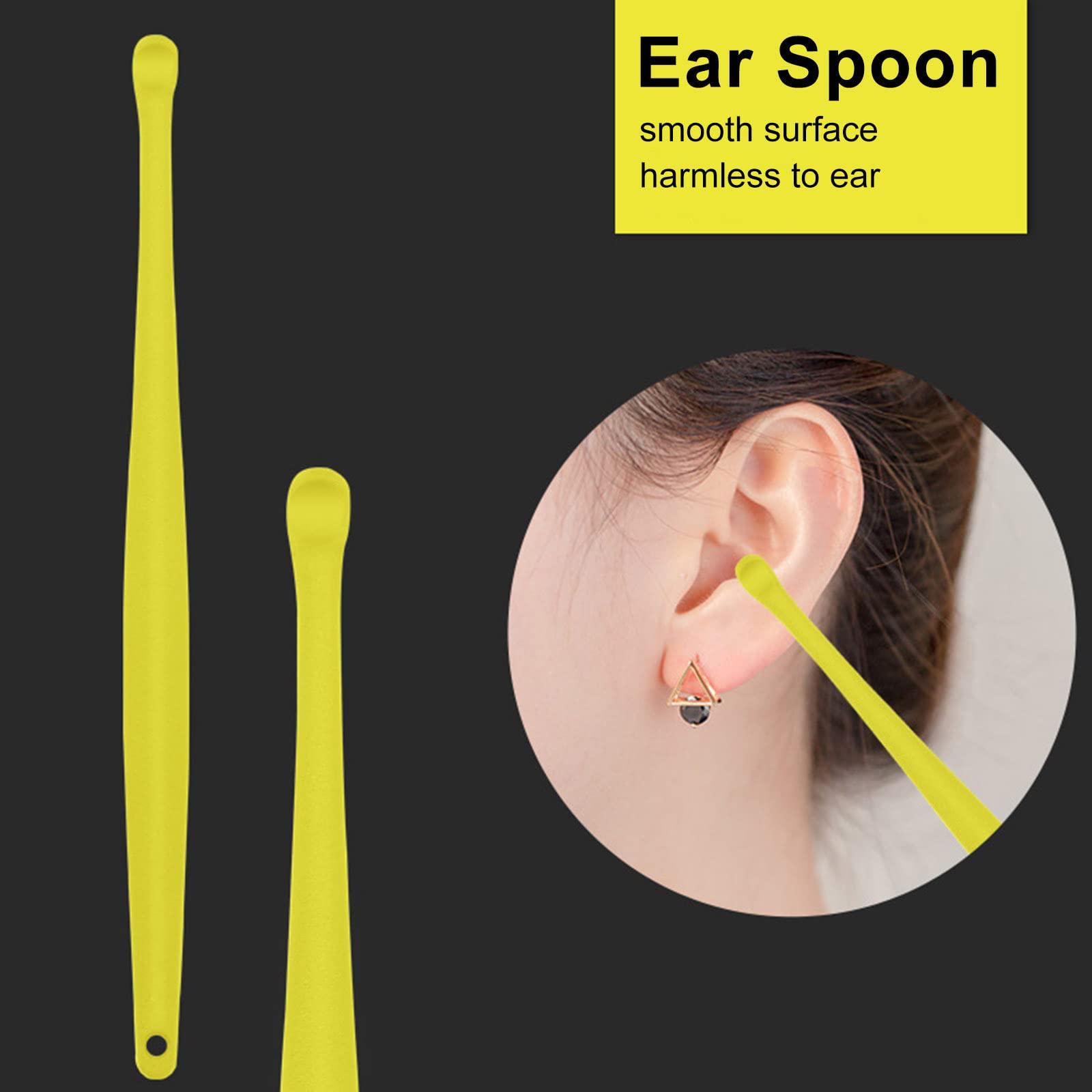 POOWE Ear Wax Removal Tools with Light & Storage Case Portable Ear Spoon Earpick Cleaning Kit for Kids & Adults Ear Care Set(Black)-POOWE