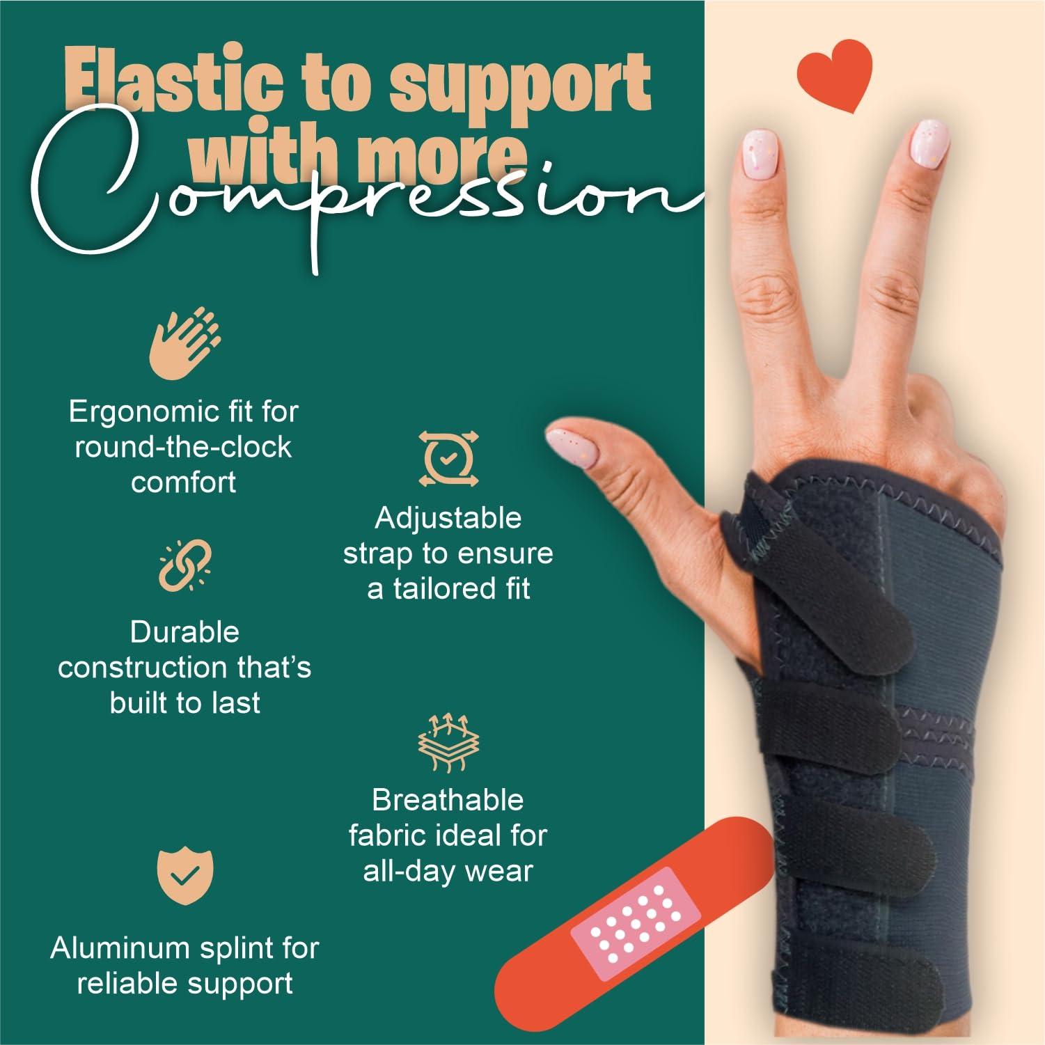 AP ORTHOPAEDIC AP ORTHOPAEDIC Elastic wrist splint for left hand grey Sprain Carpal Tunnel Splint Support Wrist Brace Protector Elastic wrist splint for left hand grey (S)