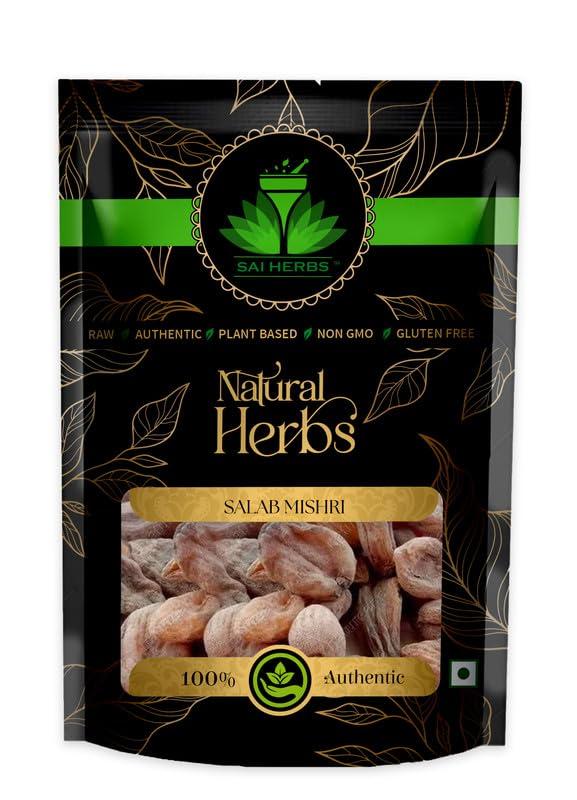 SAI HERBS SAI HERBS Salab Misri - Salap Mishri - Salam Mishri - Orchid Latifolia - Pure & Natural (50 Grams)