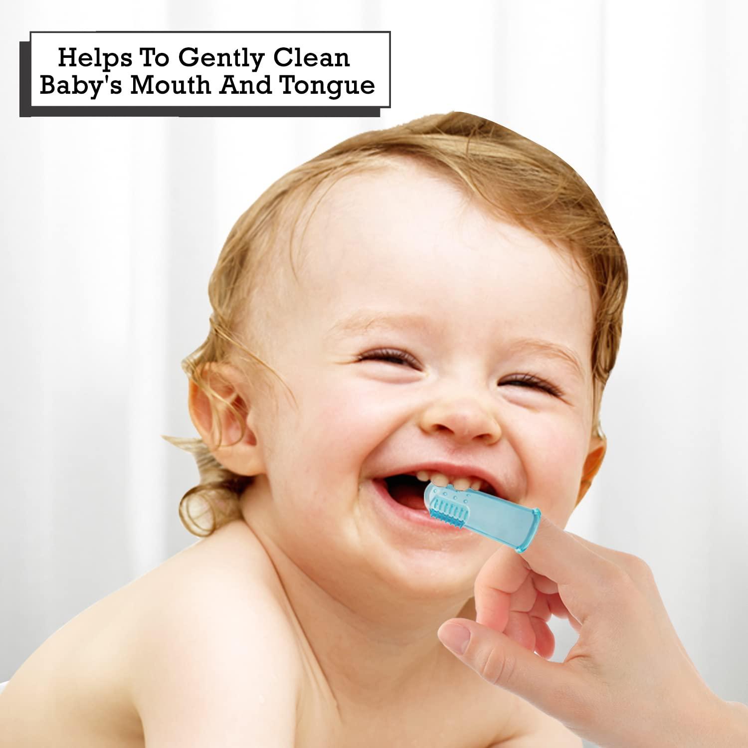 Mee Mee Mee Mee Unique Finger Brush (Blue) for Babies