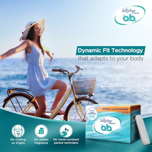 Stayfree Stayfree Tampons by OB| Normal flow|20 piece| Dynamic Fit Technology| Rashfree| No skin irritation| Upto 100% leakage protection| Silk touch technology| Stain free