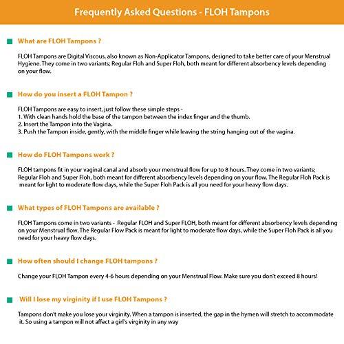 FLOH FLOH FDA Approved Regular Tampons For Women Regular Flow Pack of 2 (20 Pieces)
