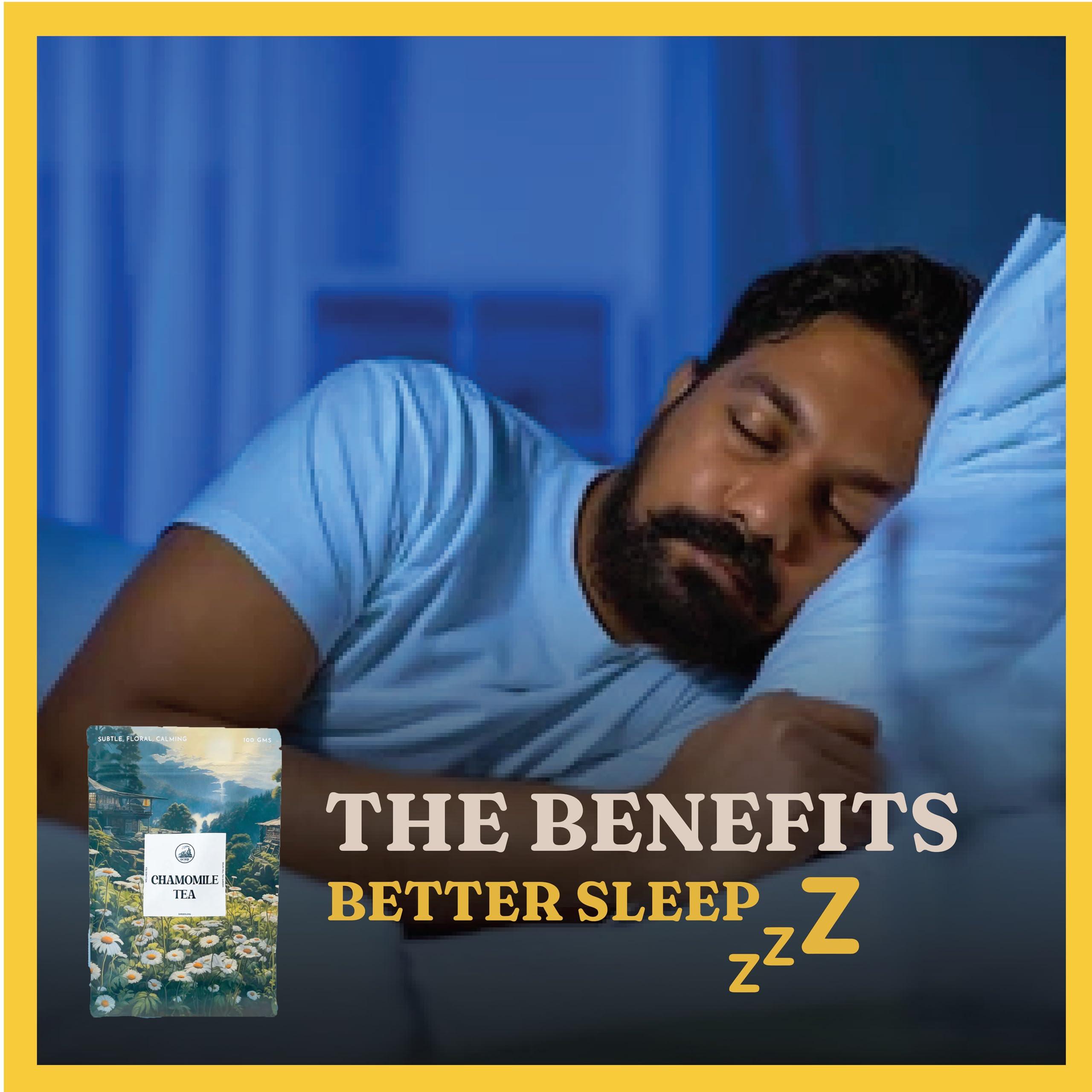 DORJE TEAS DORJE TEAS Chamomile Loose Tea - 100Gm|Organic Darjeeling Tea|Promotes Good Sleep, Stress Relief|Improves Immunity|Soothing Tea For Relaxation|For Glowing Skin|Pack-1