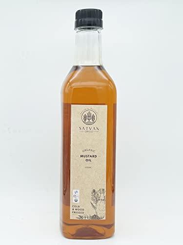 SATVAN ORGO SATVAN ORGO Organic Mustard (Rai) Oil, 1 Litre (Pack of 1) / Edible Sarso Cooking Oil/Cold & Wood Pressed Oil/USDA Organic Certified/Chemical Free