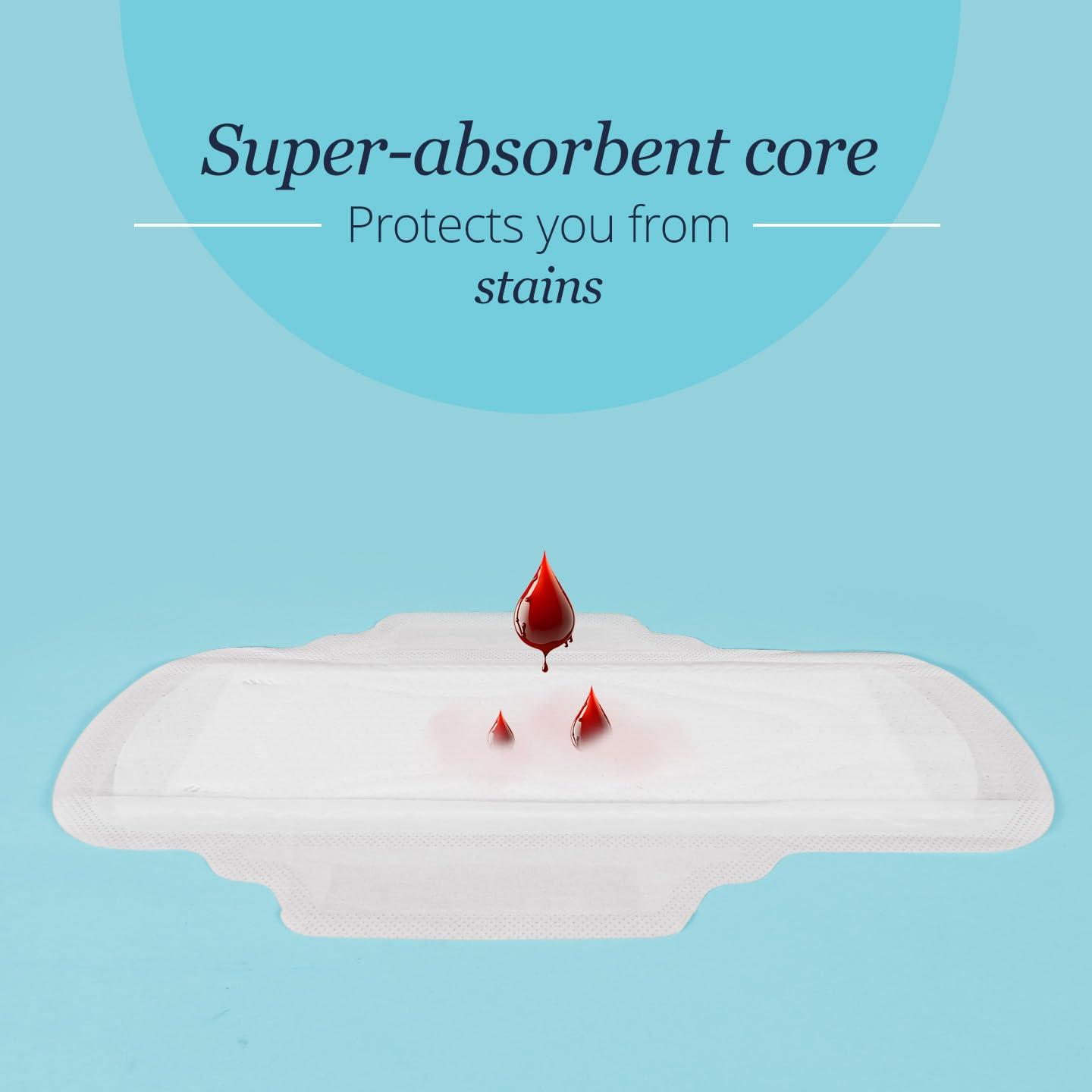 Carmesi Carmesi Air Feel Sanitary Pads With Dual Airflow Pores - 40 Large Pads | Airy, Dry, Sweat-Free, Rash-Free & Comfy | Soft, Lightweight & Ultra-Thin | Super-Absorbent Core | Non-Toxic