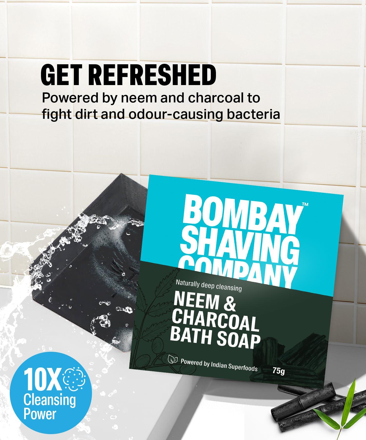 Bombay Shaving Company Bombay Shaving Company Premium Shaving Kit For Men | Charcoal Face Scrub, Charcoal Shaving Cream, Post Shave Balm, Neem & Charcoal Bath Soap, Face Towel | Travel Bag | Shaving Kit | Travel Kit For Men