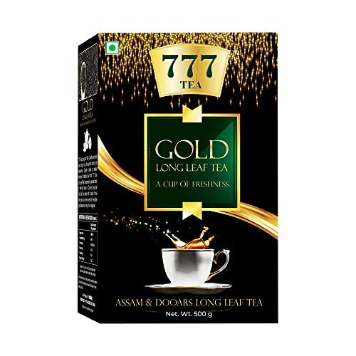777 777 Tea Gold Long Leaf Tea | Assam tea | Rich & Aromatic Chai | Black Tea | Tea Leaf | Chai Patti (Pack Of 3, 500 GM Each)