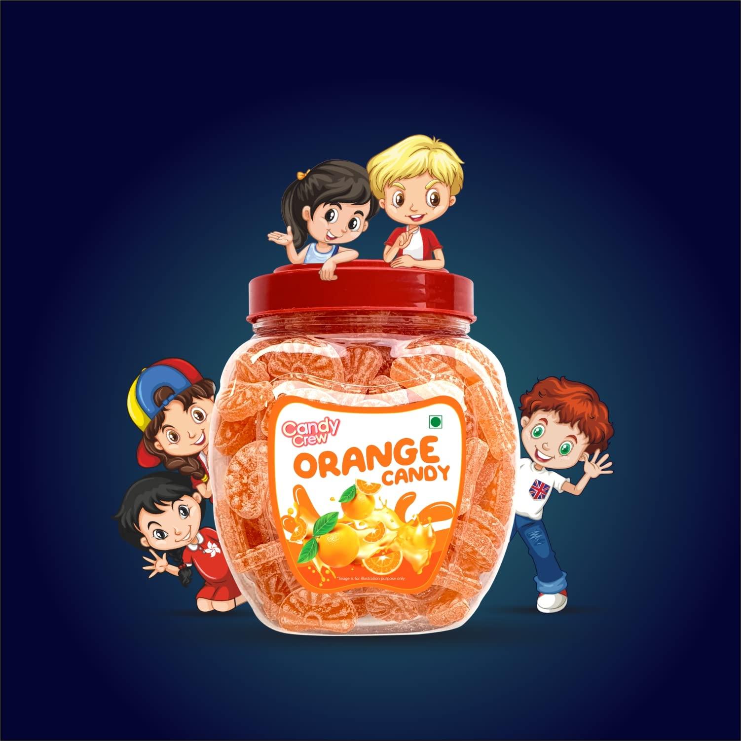 Candy Crew Candy Crew Orange Candy 500g | Narangee | Vegetarian | No Transfat | Sweet Toffee