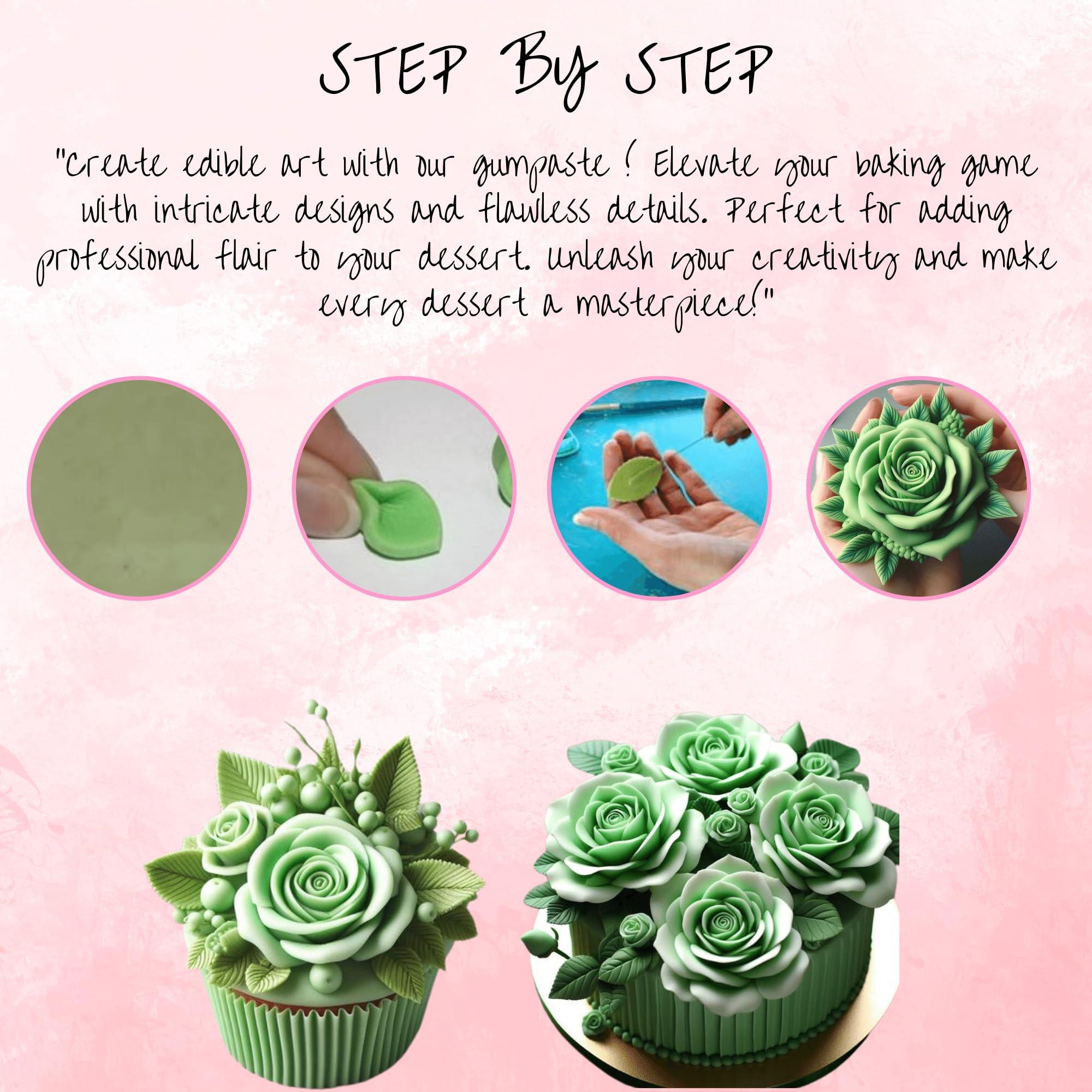 Confect Confect Gum Paste for Cakes Fondant Chefs Choice for Cake Decorating | Gum Paste For Cake Decorating | Gooseberry Green Gum Paste - 250gms