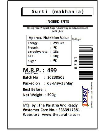 THE PARATHA & READY BITES Surti Butter (Makhania) with your Tea/ Coffee|Special Jeera Butter Biscuit | Biscuits Jeera Butter | Homemade Butter| Tea Time Snacks (500_GMS)