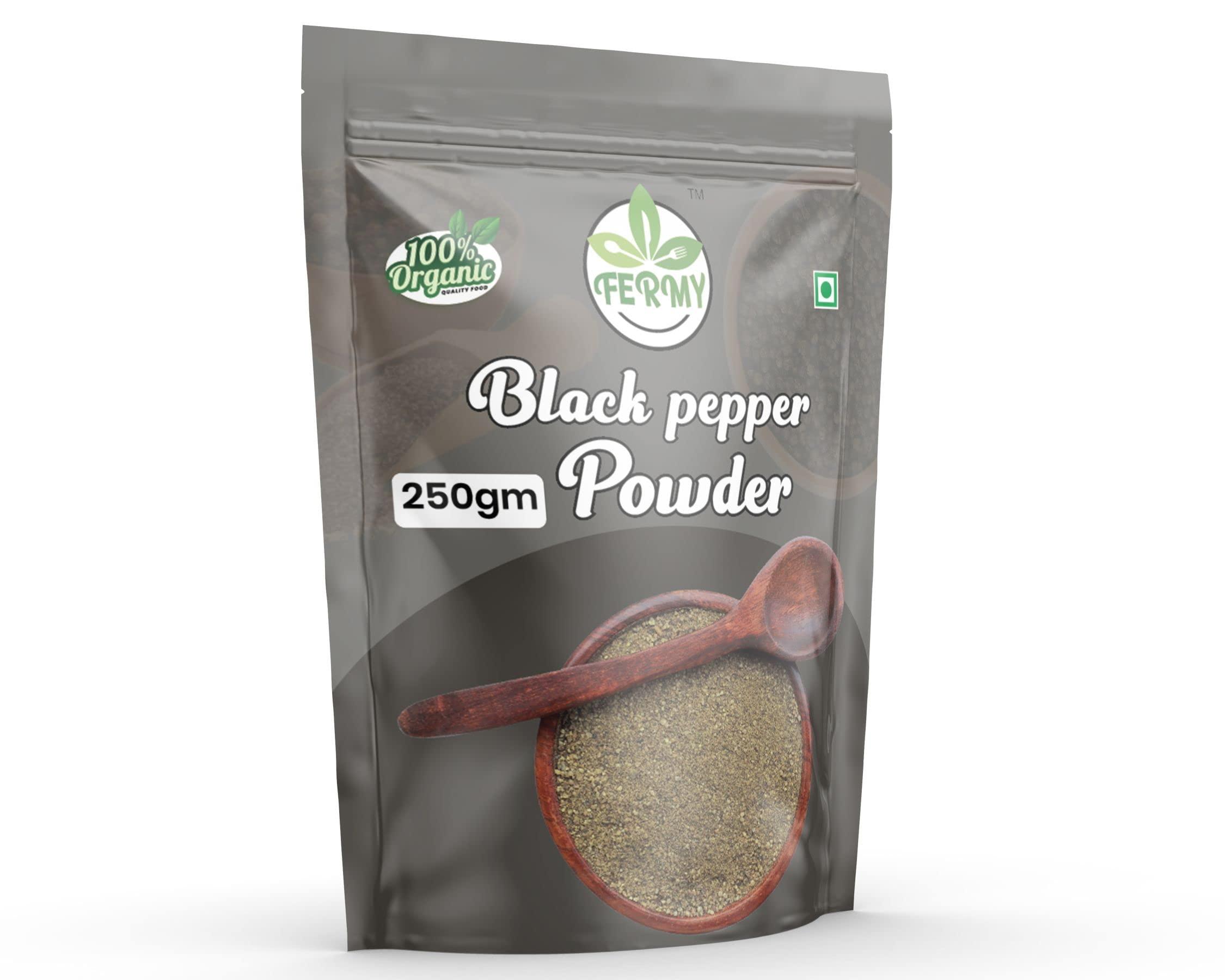 FERMY FERMY Black Pepper Powder Fresh Ground/Kali Mirch, Black Pepper (250g) Organic Black Pepper