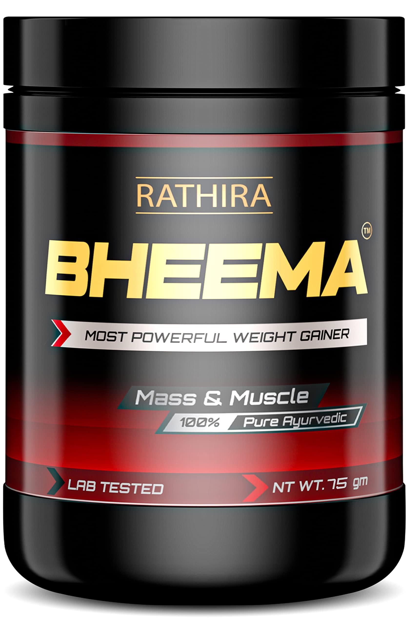 Rathira Ayurveda Rathira Ayurveda Bheema Most Powerful Weight Gainer For Men & Women Supplement To Increase Mass And Muscle (75 Grams), Powder
