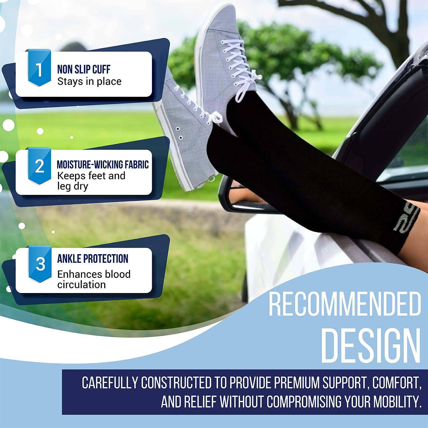 SB SOX SB SOX 3-Pair Compression Socks (15-20mmHg) for Men & Women Comfortable Socks, Easy to Put On  Best Socks for Daily/Any Use, Running, Nurse, Travel (01  Solid Black, Small/Medium)