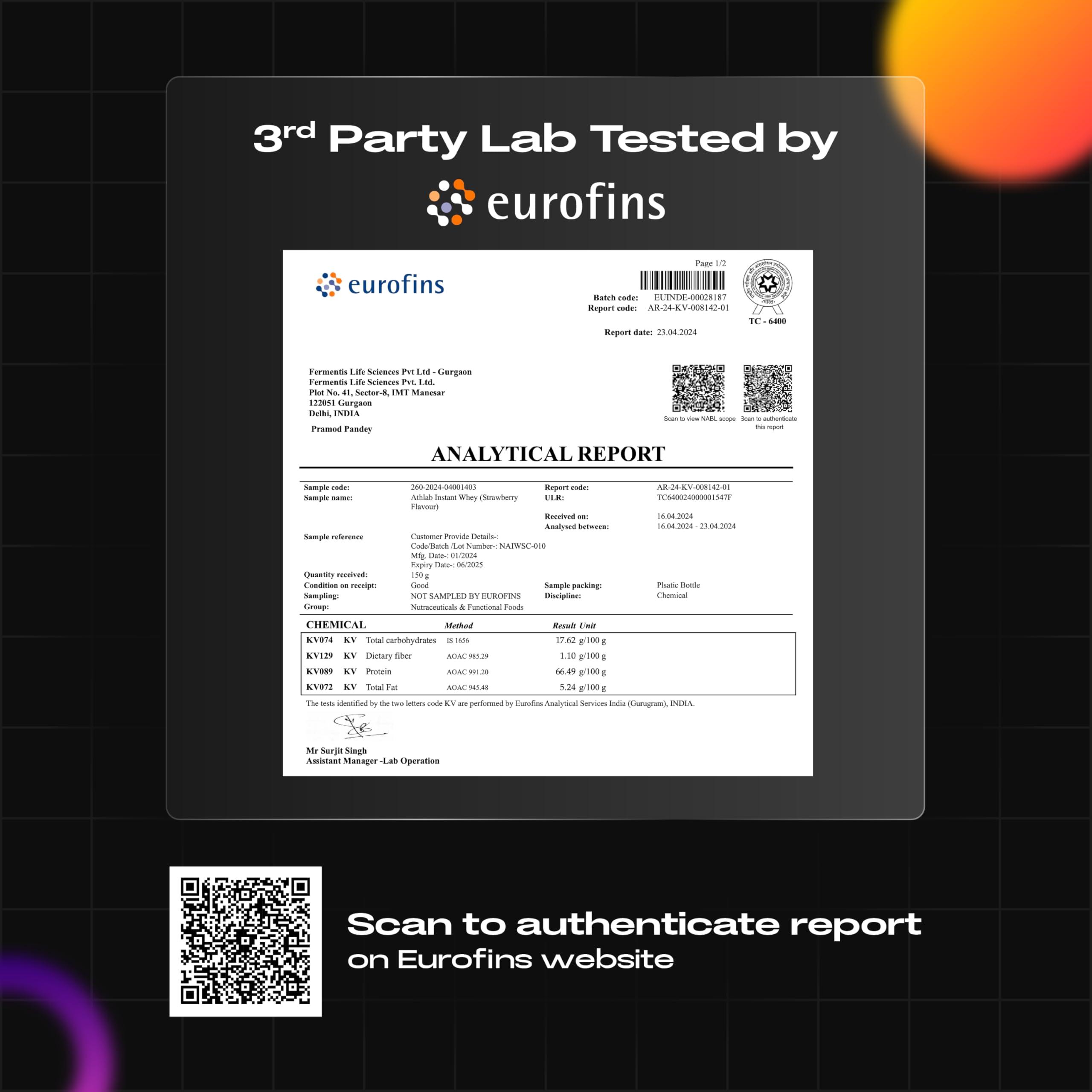 Athlab Athlab (by Nutrabay) Instant Whey Protein Concentrate Powder - 1kg, Strawberry | 25g Protein, 5.6g BCAA | Easy to Digest | Lab Tested | Naturally Flavored & Sweetened with Monkfruit | For Men & Women