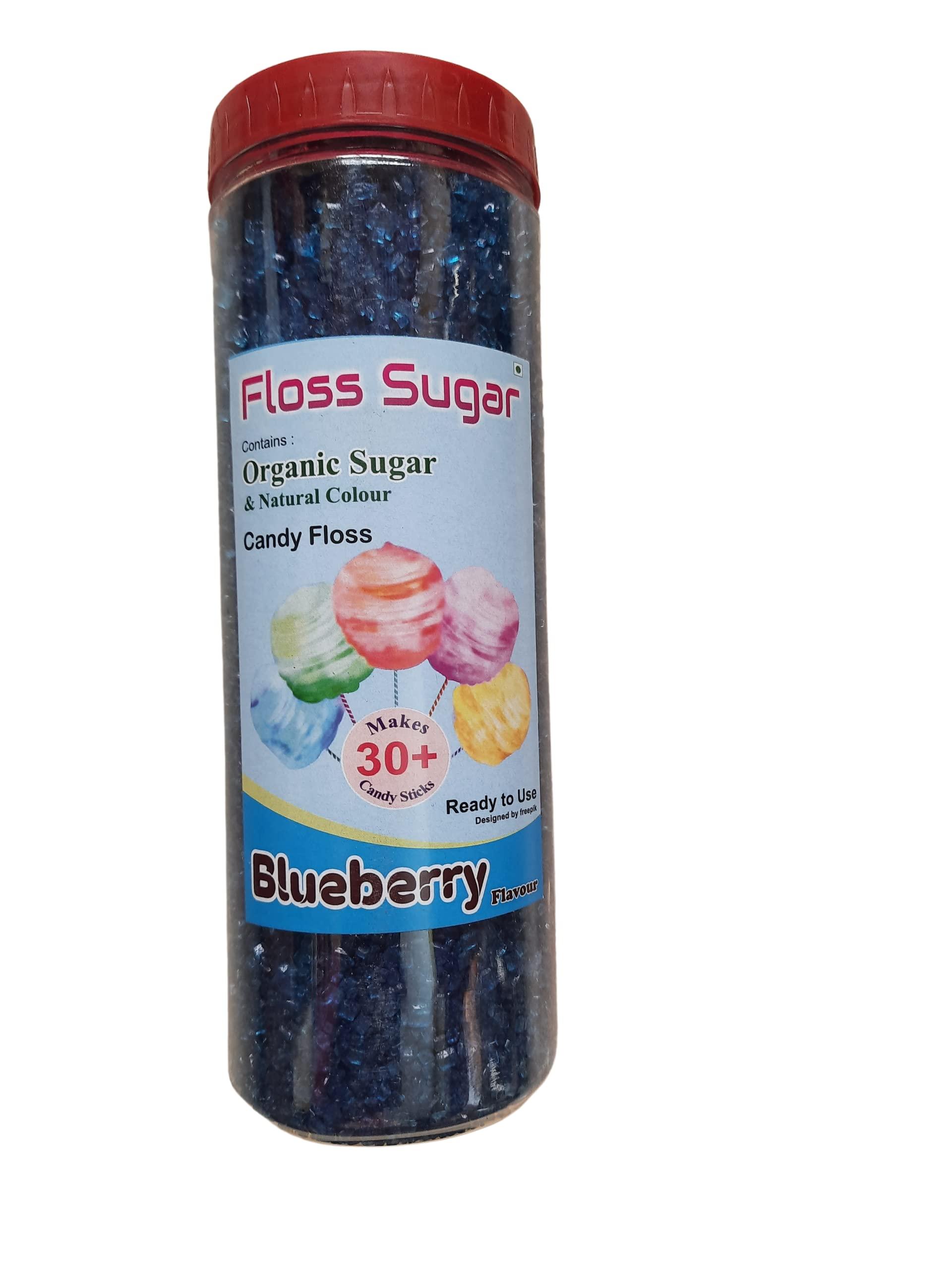 Generic Candy Floss Sugar/Cotton Candy Sugar/Flavoured Sugar Blueberry Flavour 500 gms (Organic Sugar & Natural Colours)
