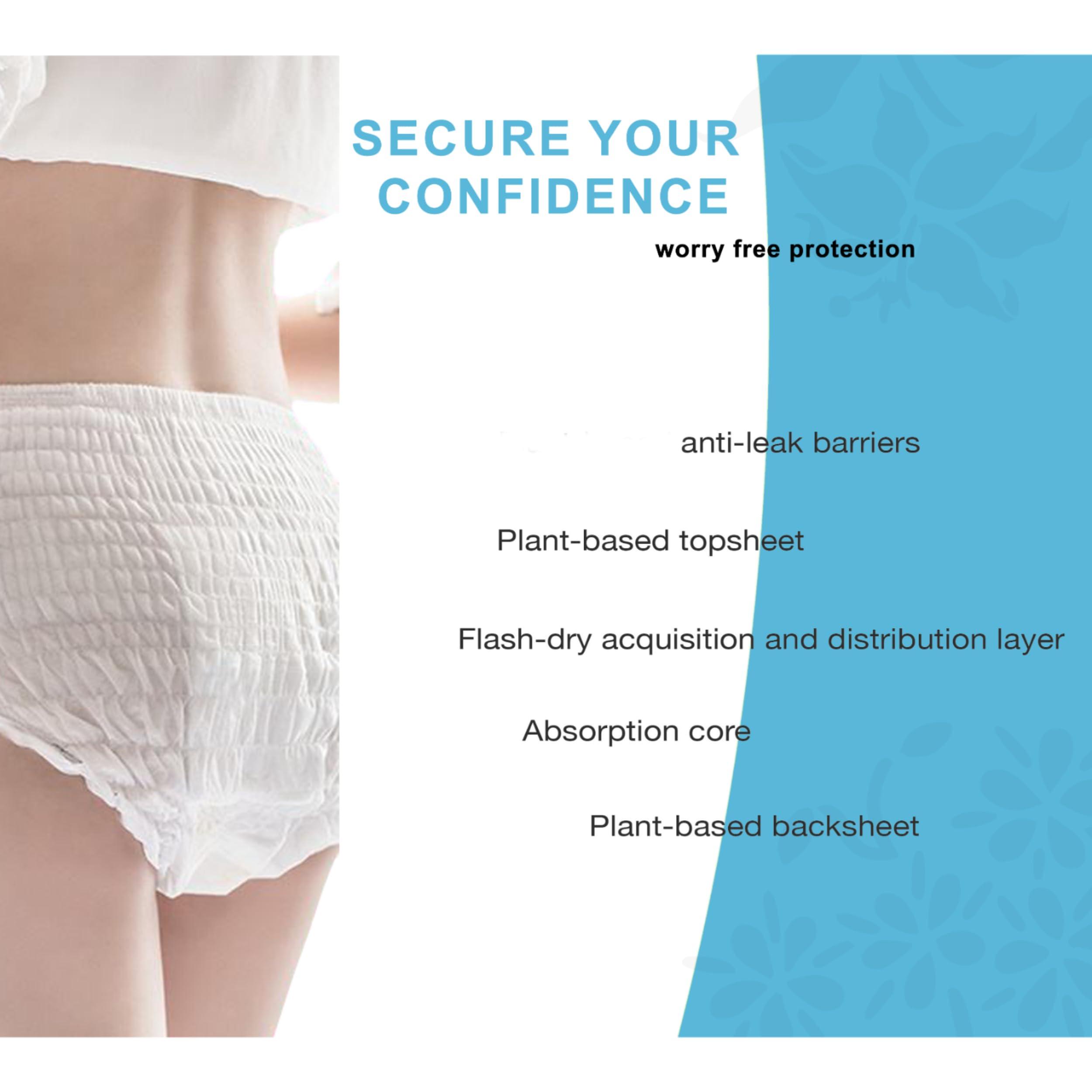 Sizi Disposable Period Panties for Sanitary Protection for Women, Day and Overnight Panties for Regular Flow Up to 12 Hours Protection, Sanitary Pads Pant Style (Medium, 8)