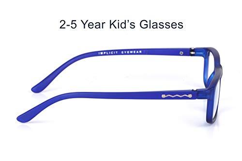 IMPLICIT Implicit® Zero Power Computer Glasses Spectacles With Blue Cut for Kids, Anti Glare Coating for Eye Protection & Anti Eyestrain (Blue)