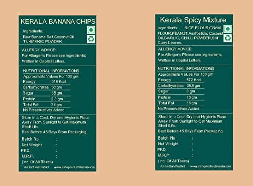 Safe Products Safe Products Kerala Spicy Mixture Made in Coconut Oil and Banana Chips Homemade and Ready to Eat | Namkeen Snacks (150G Each | Total Weight 300G)