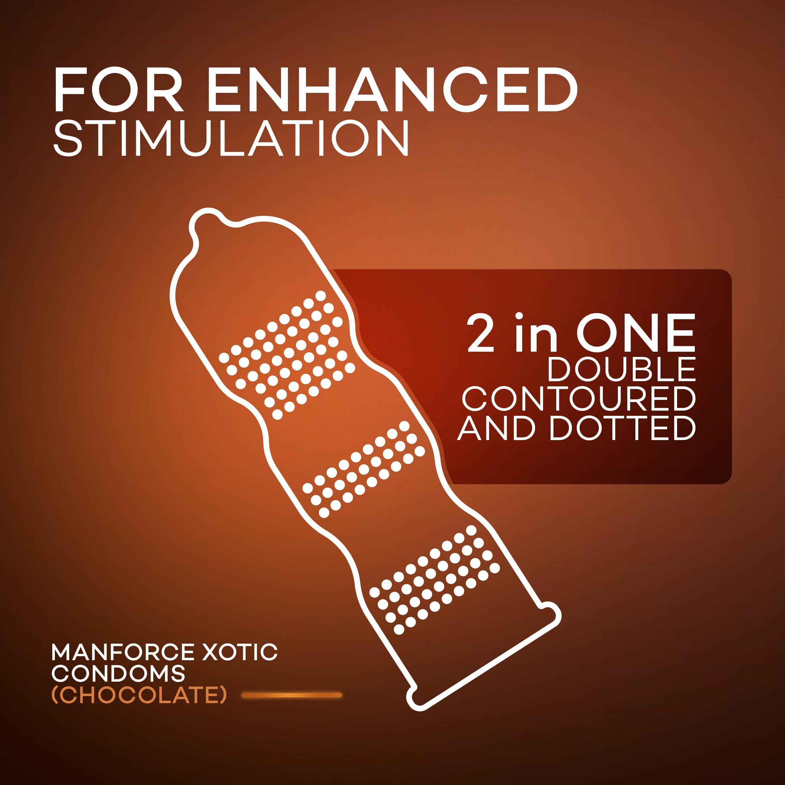 Manforce Manforce Xotic Chocolate Flavoured Condoms for Men | 30 pcs | Dotted, Contoured, & Lubricated Latex Condoms | For Enhanced Pleasure of Both | Indias No. 1* Condom Brand for Safe Sex