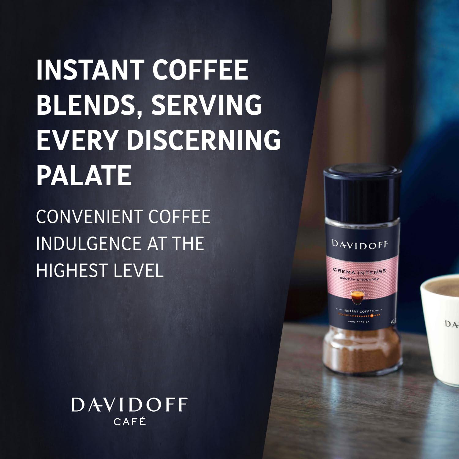 Davidoff Davidoff Crema Intense Instant Coffee - 9/12 Intensity - 90 G Pack Of 2 - Powder, Glass Bottle