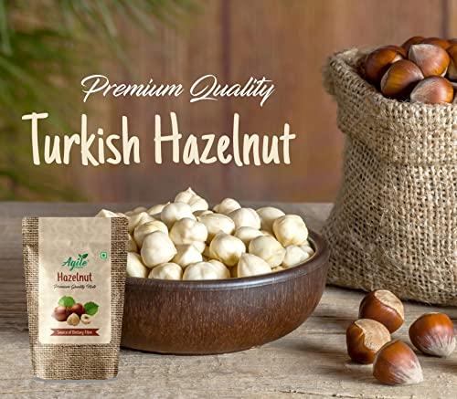 Agile Organic Agile Organic Turkish Hazelnuts 50g Trial Pack, Raw & Dehulled, Healthy & Tasty For Eating | Jumbo Hazel Nut Kernels, Hazelnut