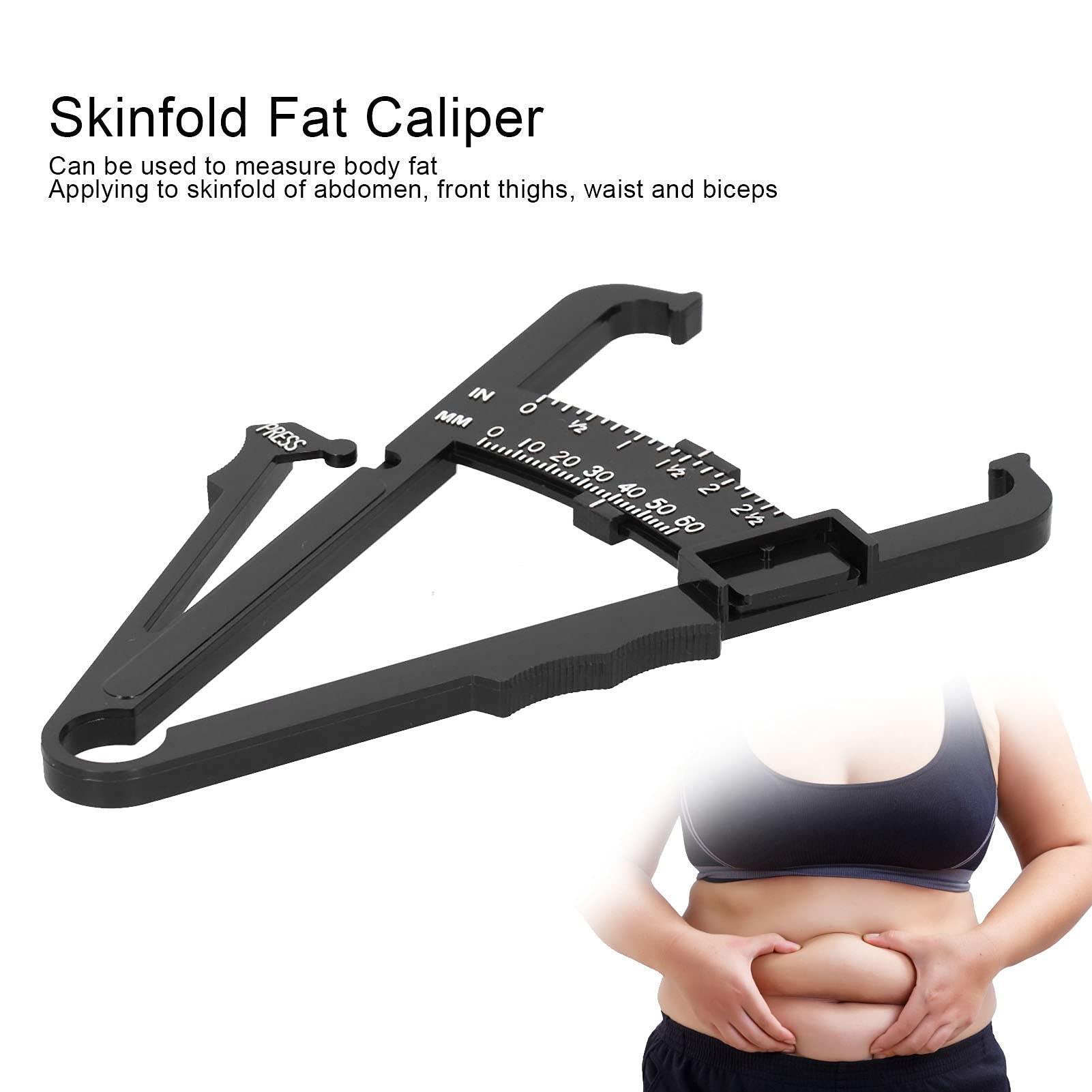 Tand Skinfold Caliper, Fat Measurement Tool Accurate Measurement Handheld Fat Caliper Body Fat Caliper Simple Operation for Measuring Body Fat for Woman for Man(Black metric fat caliper)