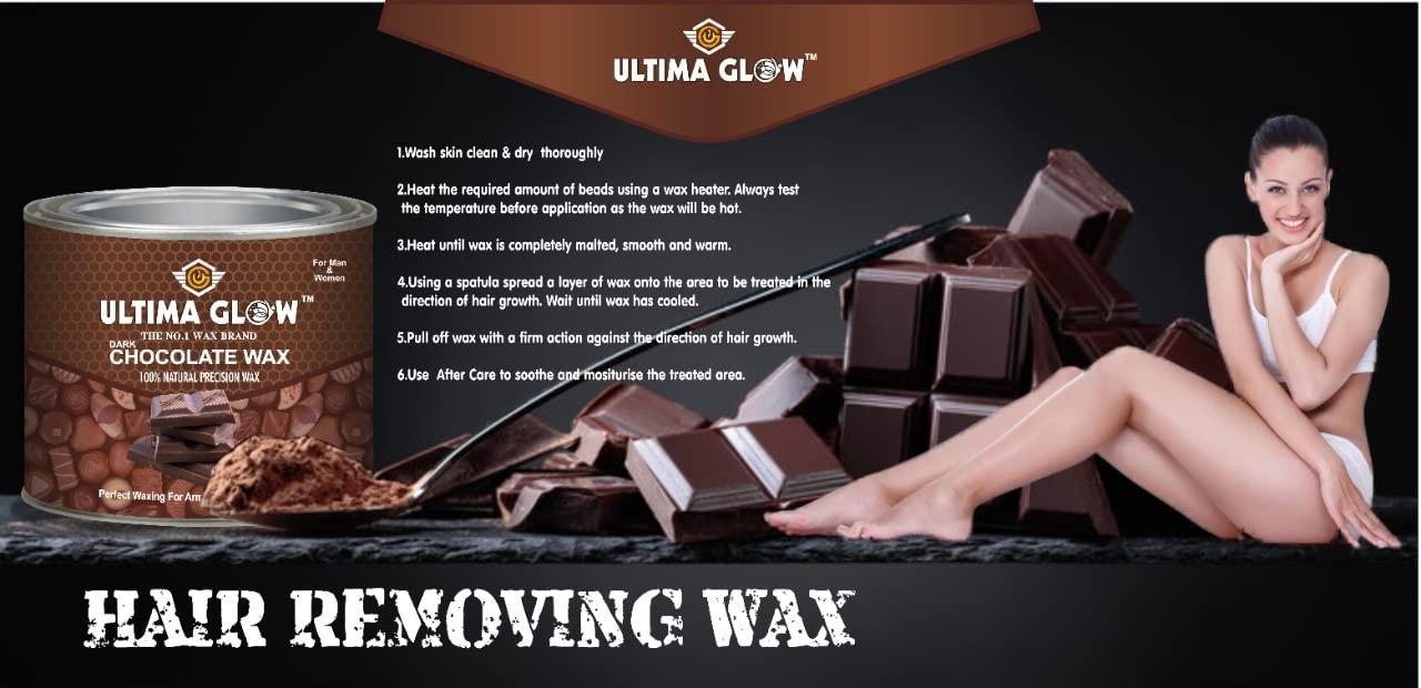 ULTIMA GLOW ULTIMA GLOW dark chocolate strip and stick gram Wax for glowing skin 600 gram wax full body Hair Removal Wax For Arms, Legs, Chest, Back, and Full Body | Men & Women | Tan Removal | All skin Type