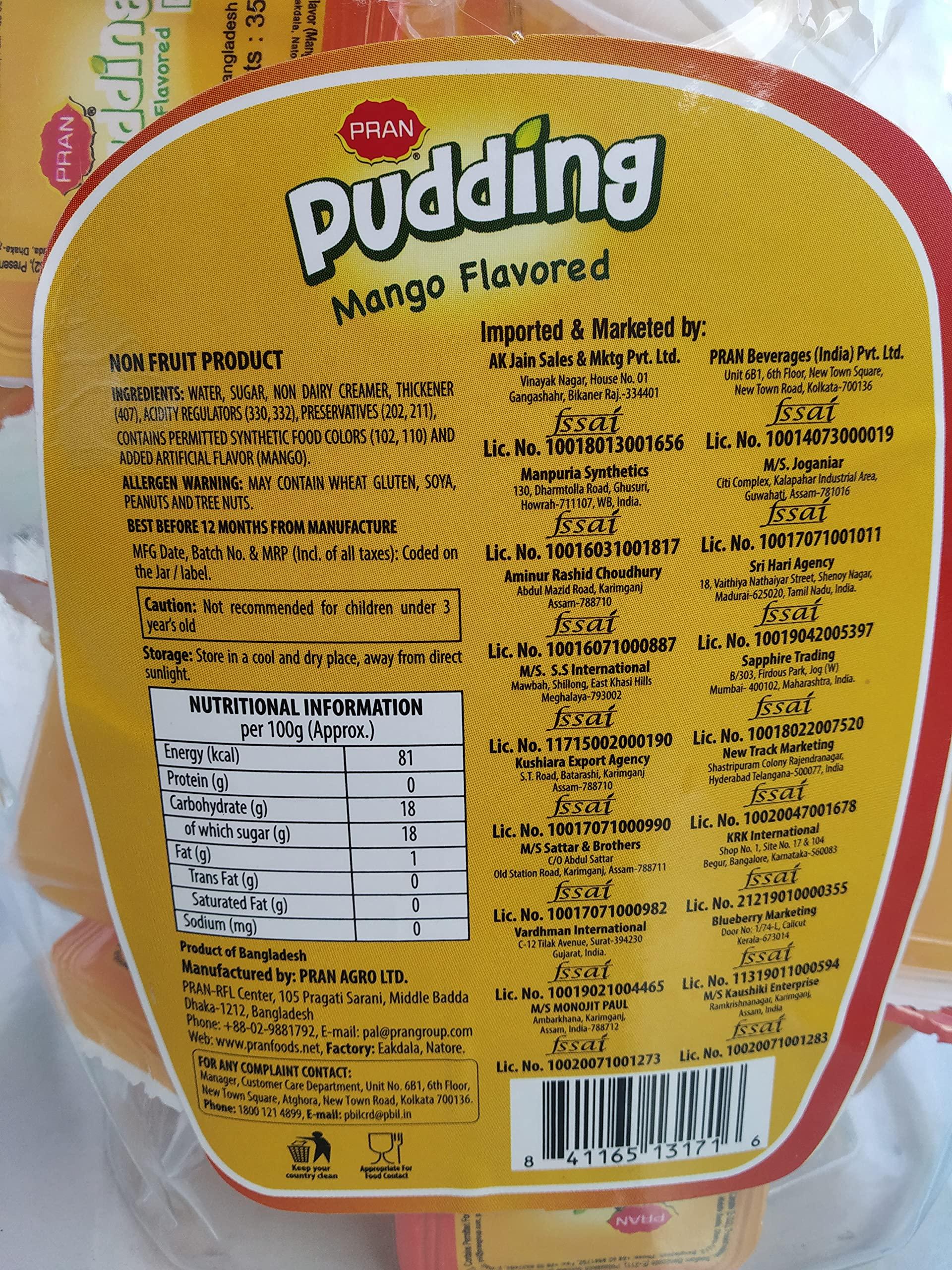 PRAN PRAN Pudding Mango Flavored 35gm X 36 Cups = 1260 gm