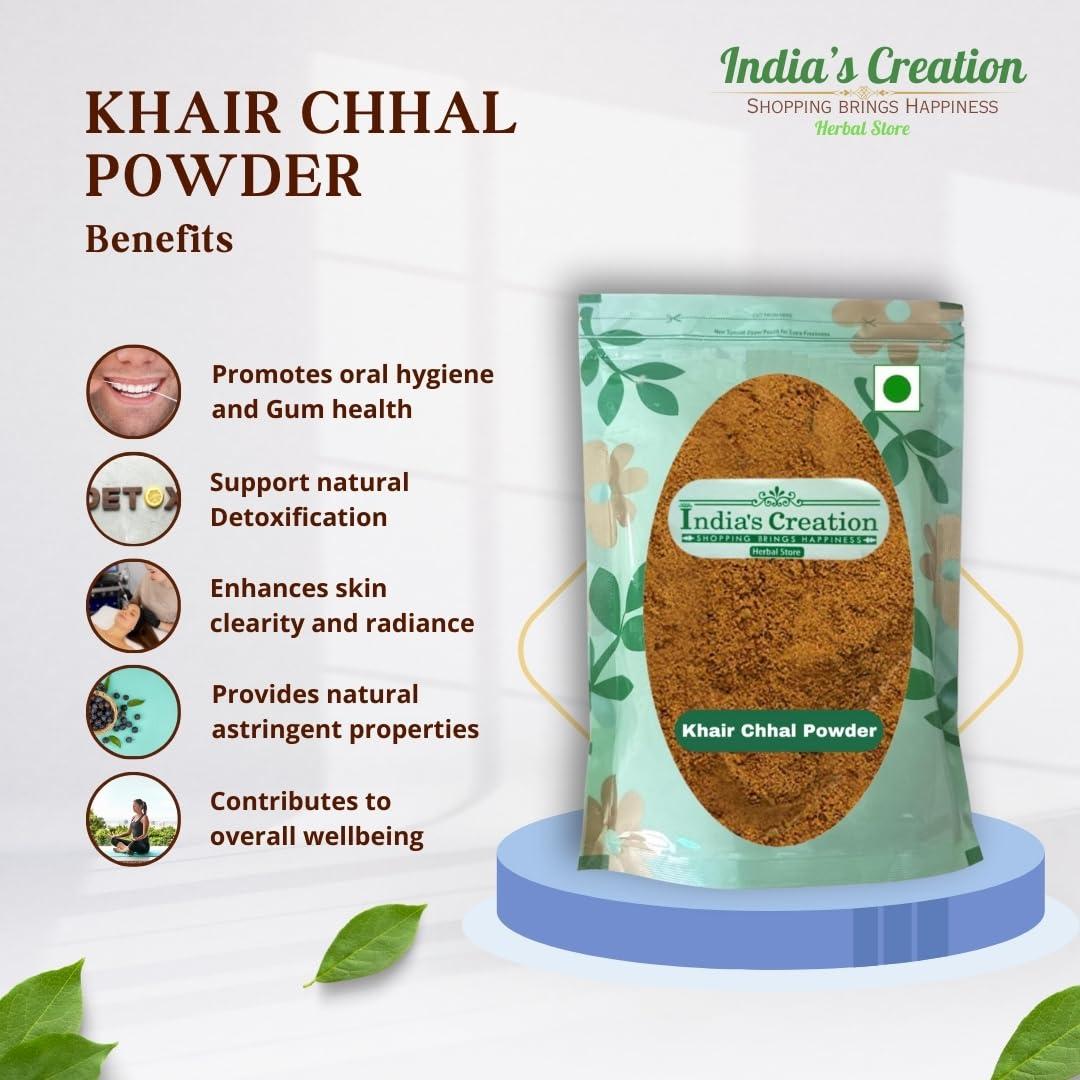 India's Creation Jodhpur Rajasthan Khair Chaal Powder-Senegalia catechu -Raw Herbs-Kher Chhal-Khair Bark-Khair Chaal-Khadira-Khadir-Jadi Booti-Single Herbs (400 Gram)