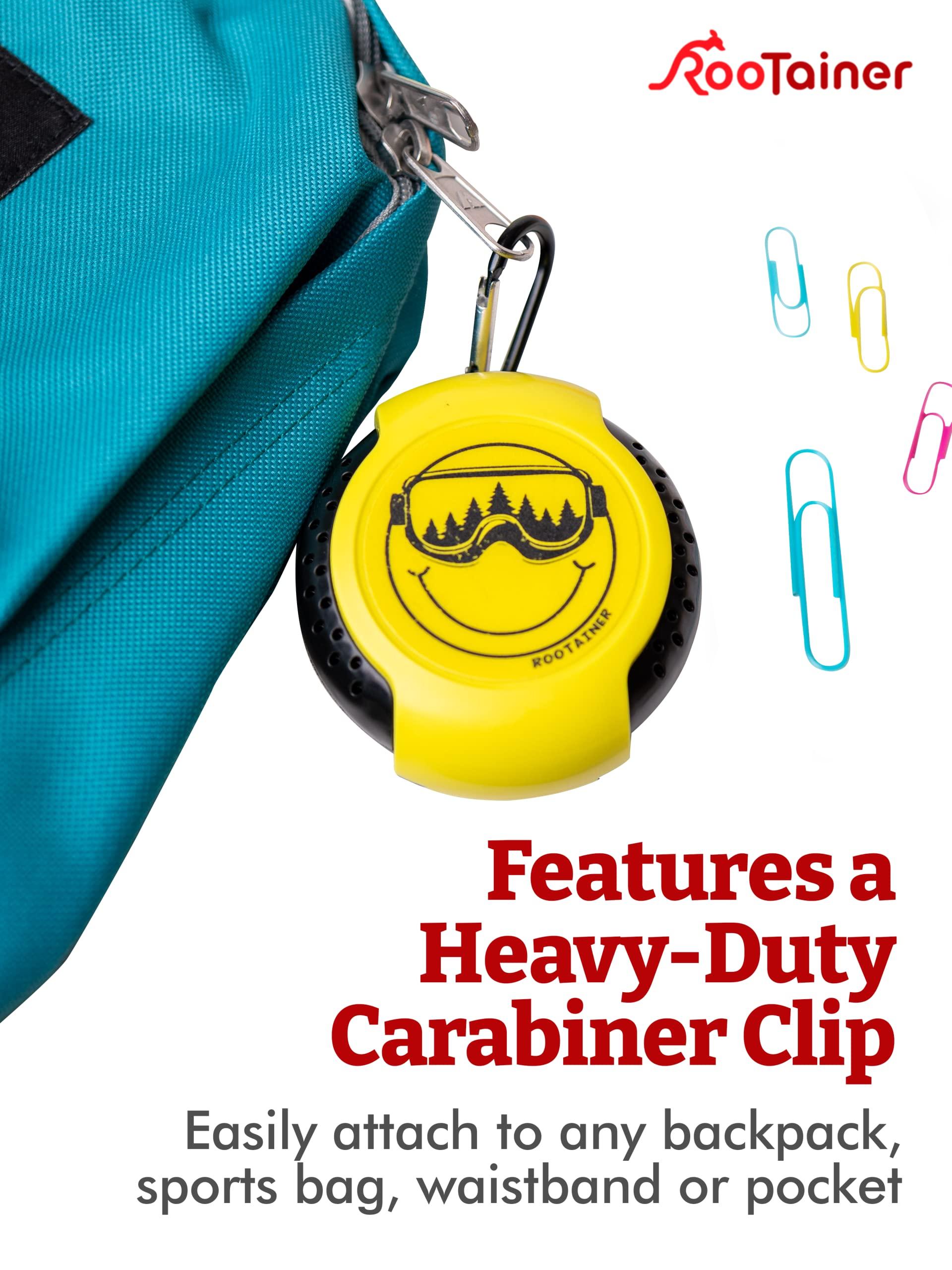 Rootainer RooTainer Premium Retainer Case with Clip Cool Rugged Holder for Retainers, Mouth Guard or Invisalign for On-the-Go Adventures Kids & Adults Safe & BPA Free with Vent Holes Made in USA