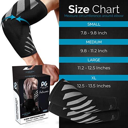 Physix Gear Sport Physix Gear Elbow Brace for Tendonitis - Best Compression Arm Sleeve, Tennis Elbow Brace & Elbow Compression Sleeve for Elbow Support, Tennis Elbow Treatment & Elbow Sleeve Weightlifting 1pk Grey S