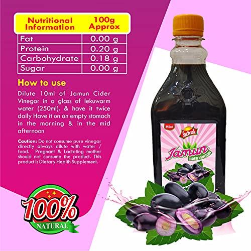 SUNBRAND Sun Brand - Jamun Cider Vinegar | Jamun Ka Sirka | Manages Diabetes | Boost Heart Functioning | Promotes Oral Health | Aids in Digestion | Each Pack Contains- 450 Ml