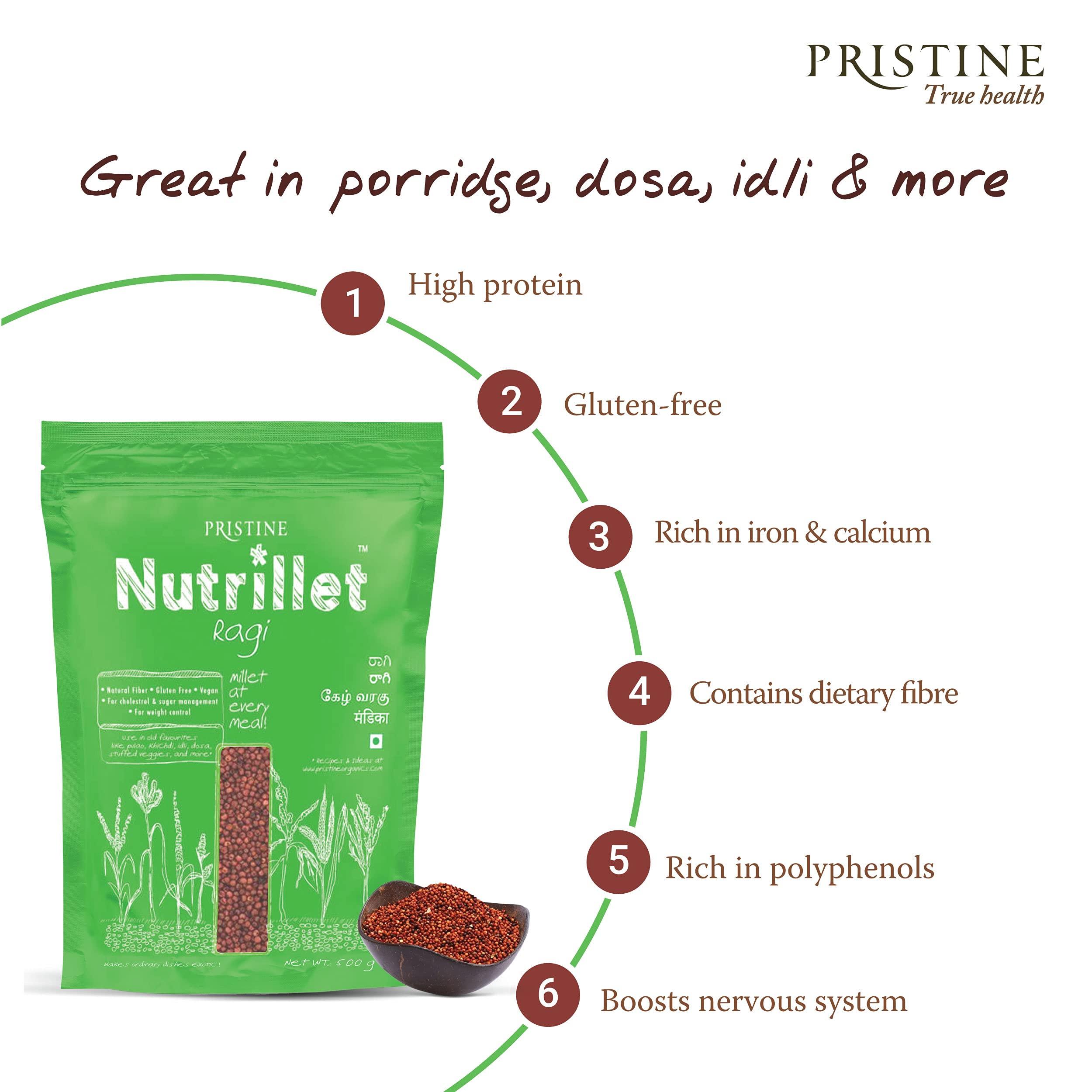 PRISTINE PRISTINE Nutrillet Healthy Ragi Pouch, 500g Each - Pack of 3