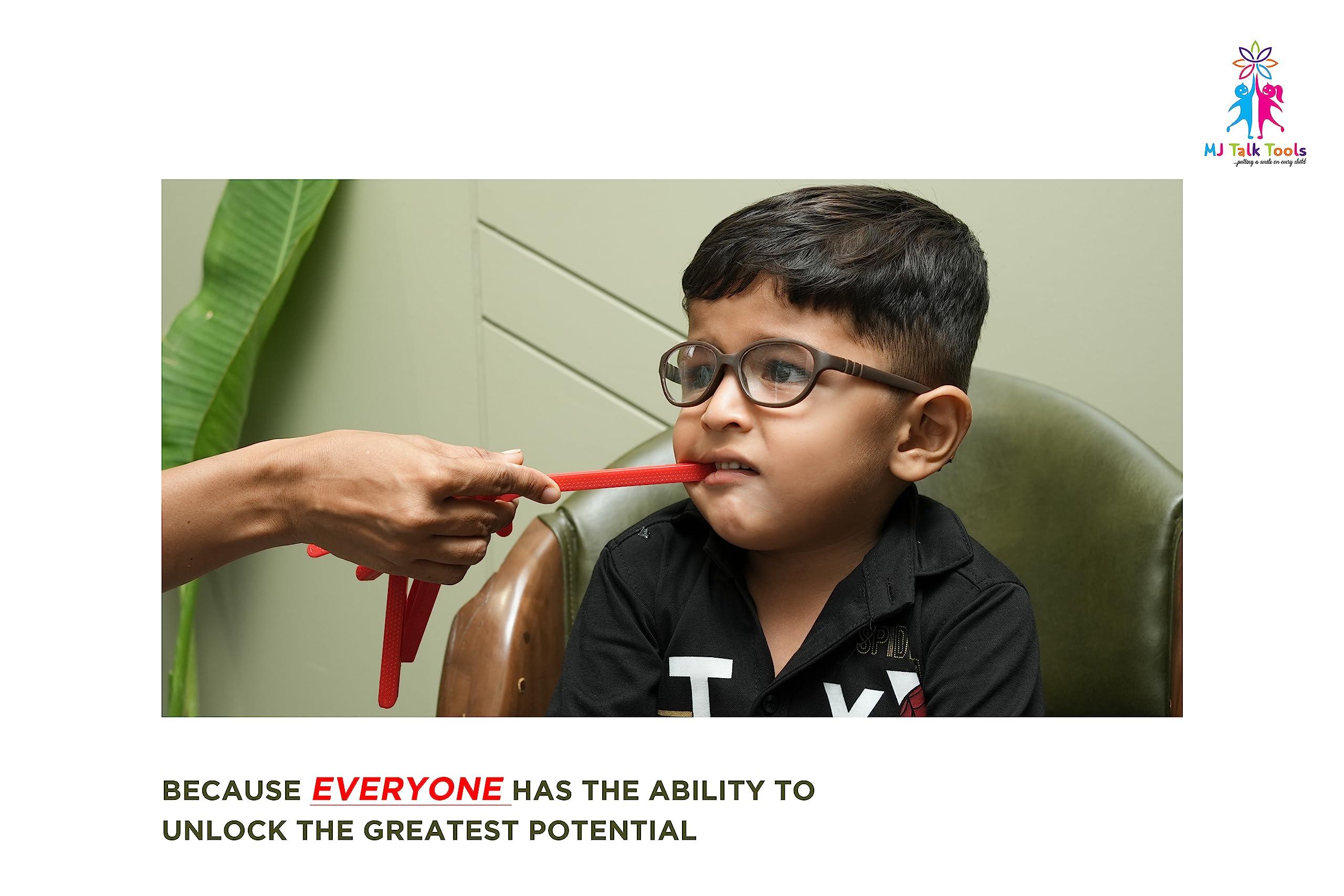 MJ Talk tools MJ Talk Tools Speech Therapy Talk Tools Jaw Grading Bite Blocks Reusable and Durable Therapy Tool (Red) -Pack of 2