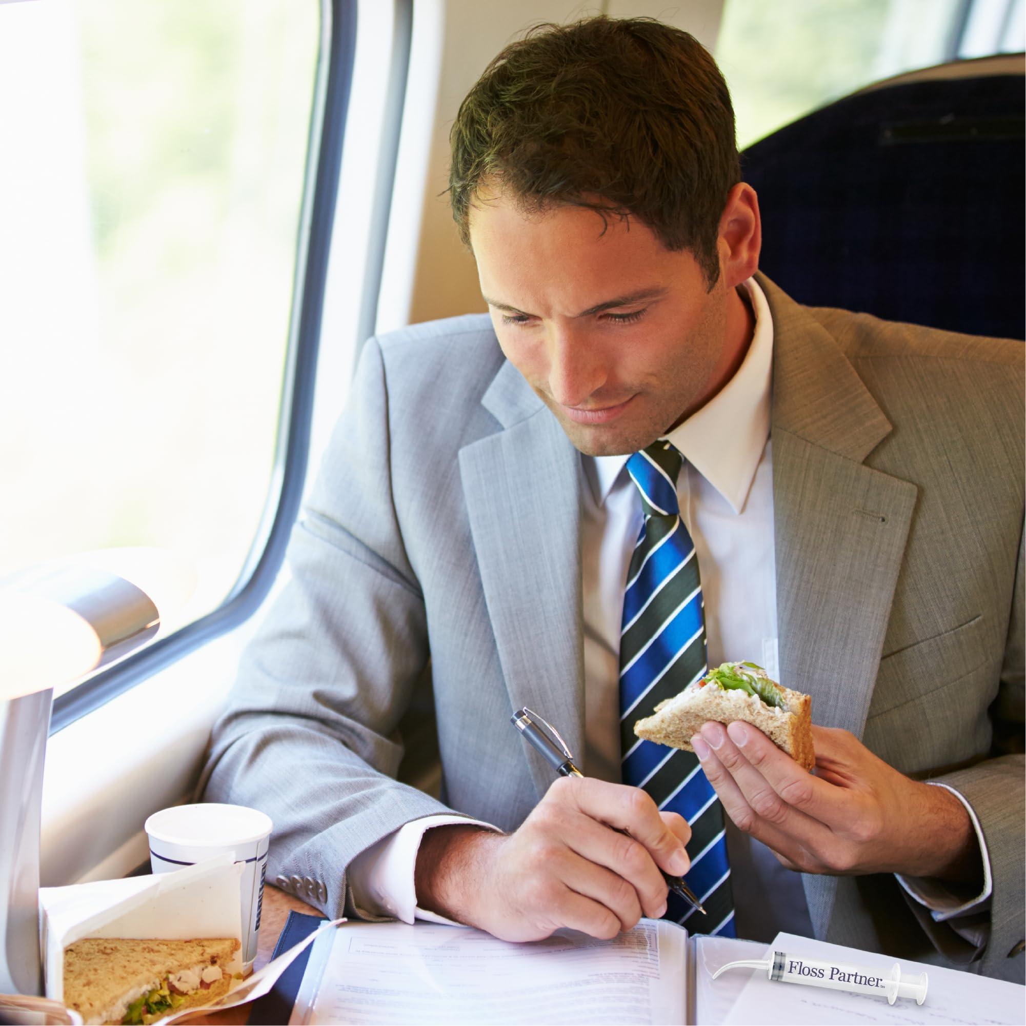 TeamNut FlossPartner Pocket Water Pick Flosser, Manual Water Jet Teeth Cleaning and Flossing. Ideal for Braces. Travel School Work Camping Sleepover. Smallest Portable. Reusable. Carry Everywhere!