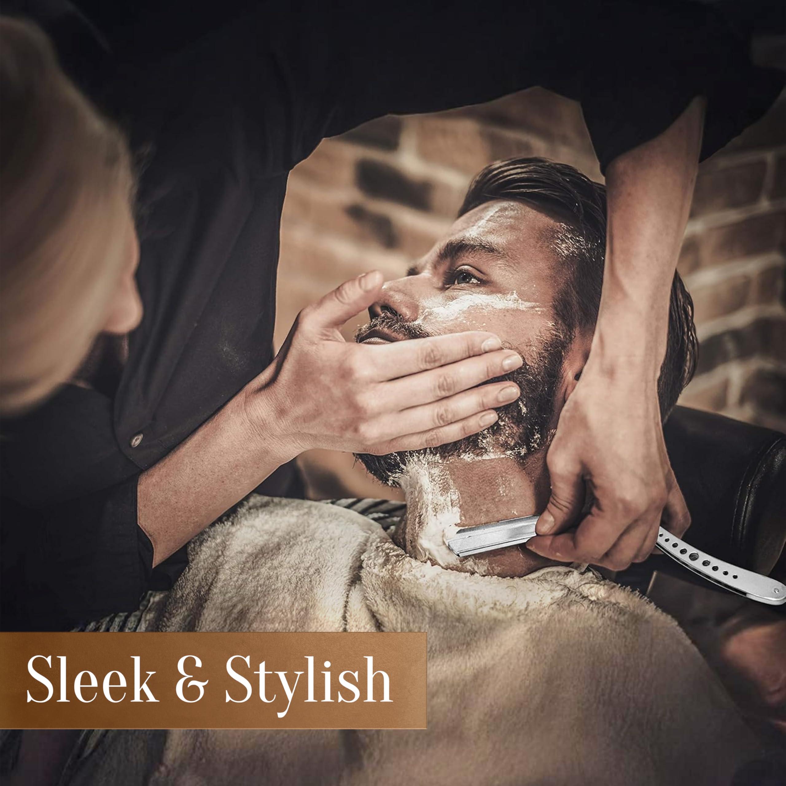 FACON Brown : 1 Seller - Facn Professional Straight Edge Barber Razor/Rasoirs/Rasoi - Salon Quality Cut Throat Shavette - Japanese Stainless Steel - NEW 2017 Model Limited Edition - Includes 5 DE Razor Blades