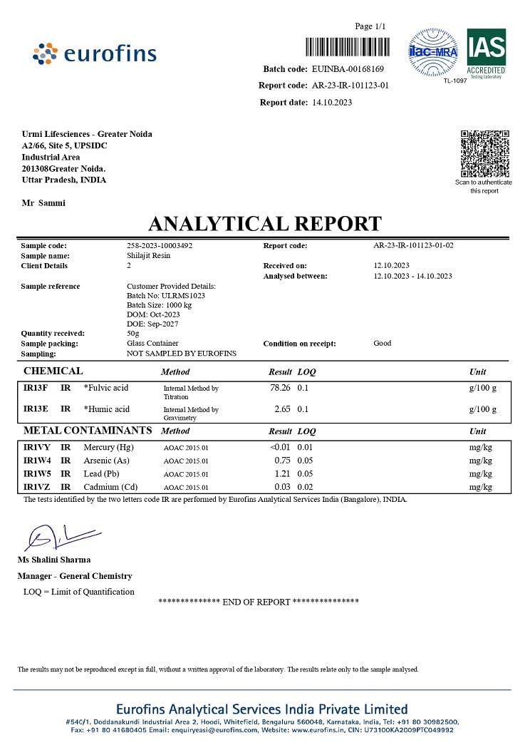 Herb Biotics -Revitalize with Herbs Herb Biotics Pure Himalayan Shilajit/Shilajeet Resin For Men,Women 20 gm With Spoon - 78% Fulvic Acid - For Endurance, Stamina and strength | Lab Certified (1) (Pack of 3)