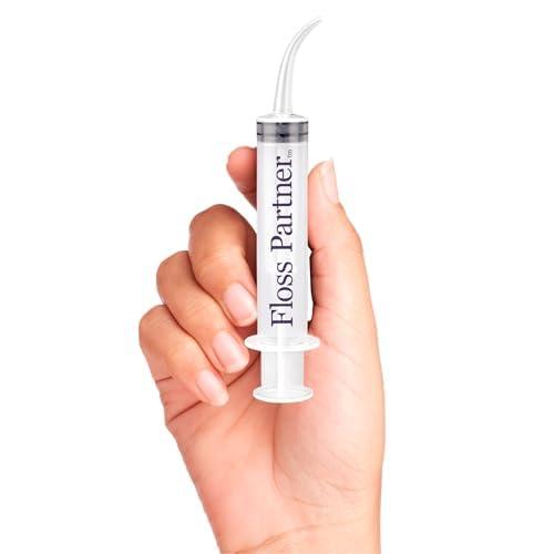 TeamNut FlossPartner Pocket Water Pick Flosser, Manual Water Jet Teeth Cleaning and Flossing. Ideal for Braces. Travel School Work Camping Sleepover. Smallest Portable. Reusable. Carry Everywhere!