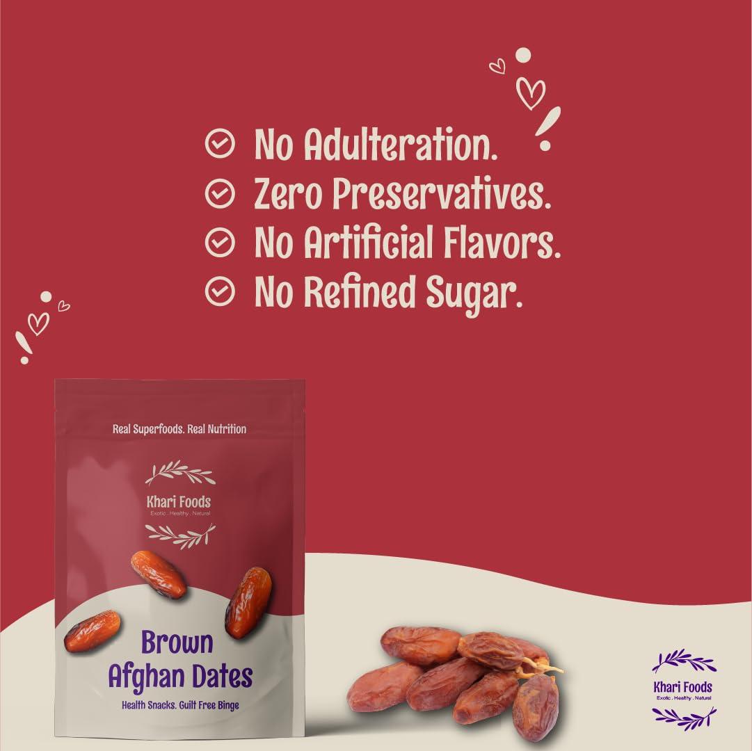 Khari Foods Khari Foods Premium Black Afghan Dates, High Fibre, Soft Dry Fruit Khajur/khajoor, Energy Health Snacks (200g)