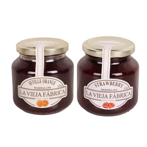 La Vieja Fabrica La Vieja Fabrica Jam Combo Pack of Strawberry jam 350g and Orange jam 365g